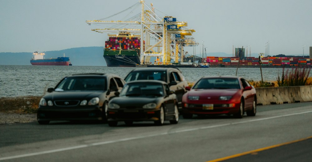 Cars lined up for transport